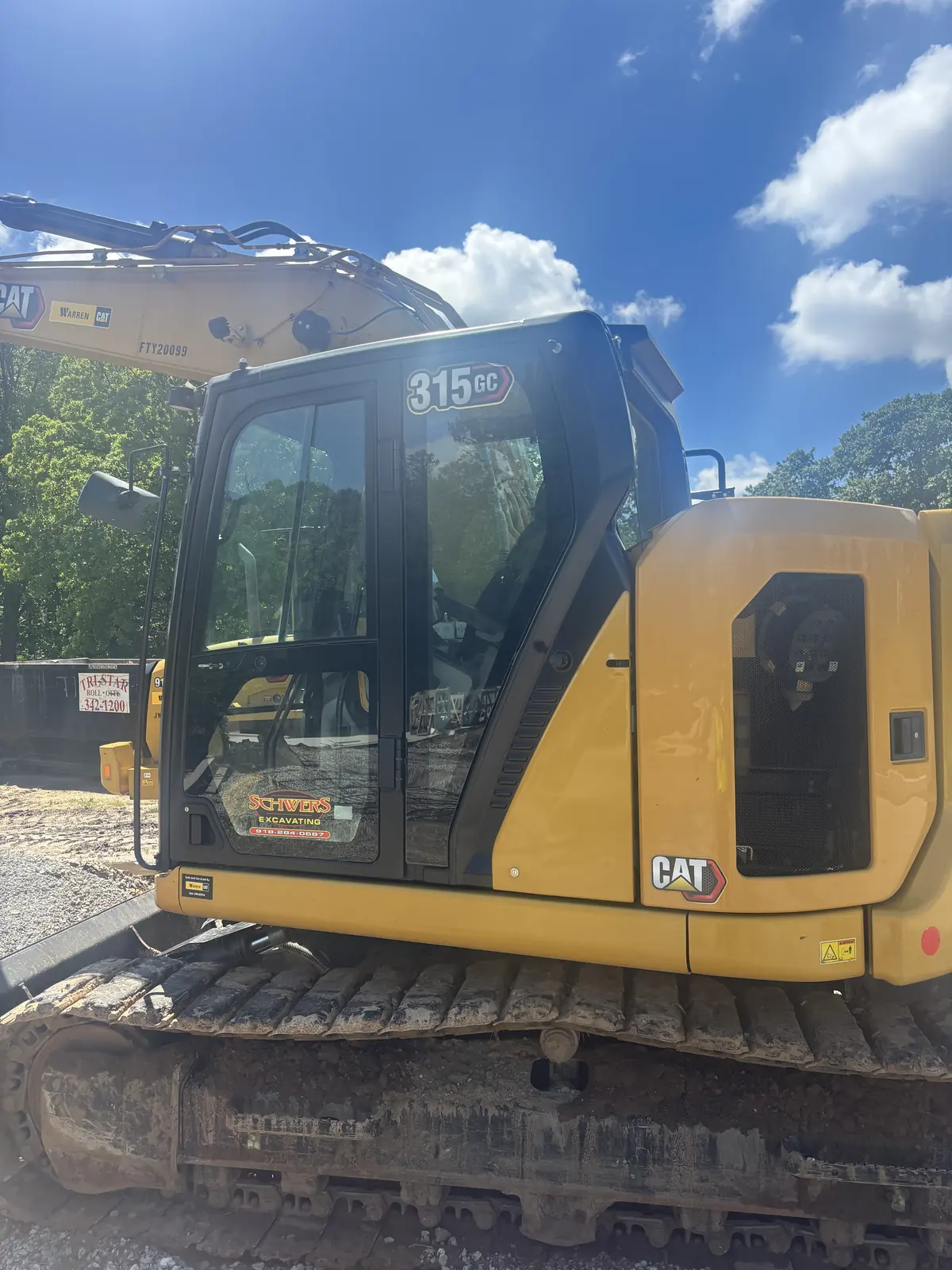 CAT excavator inspected for a Tulsa Fleet Repair equipment appraisal