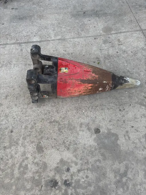 Excavator bucket tooth ready for replacement